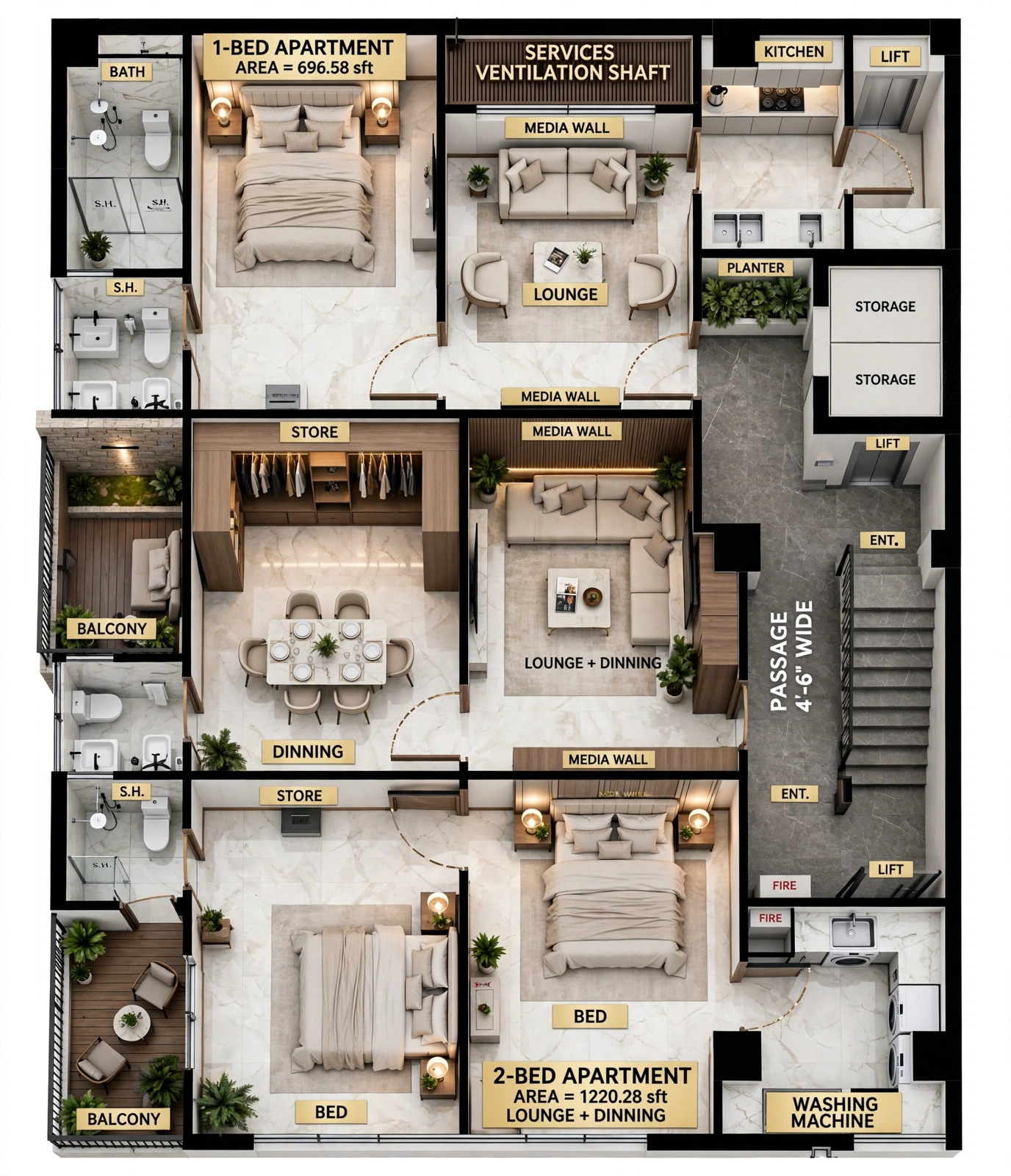 14 Boulevard Heights Naval Anchorage Apartments Floor Plan 14 Boulevard Heights Naval Anchorage - apartments floor area plan